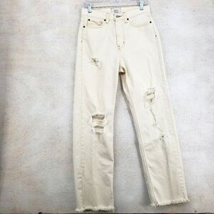 BDG Urban Outfitters Cowboy Jean Women US 28 cream color jeans distressed cotton